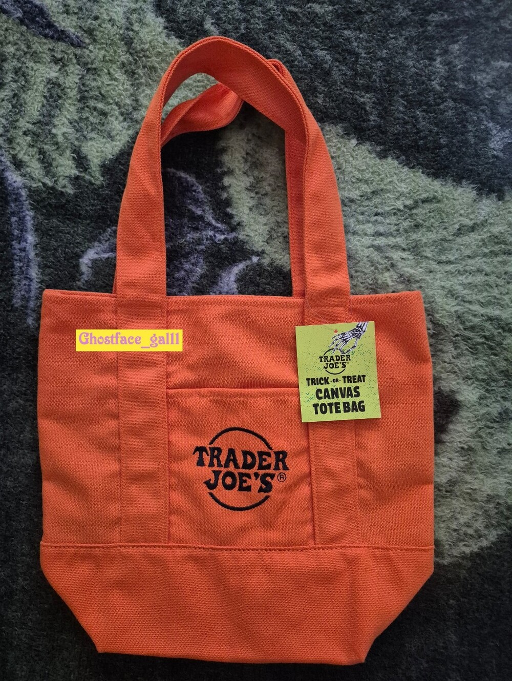 Trader Joe's Trick Or Treat Halloween  Orange Canvas Tote Bag